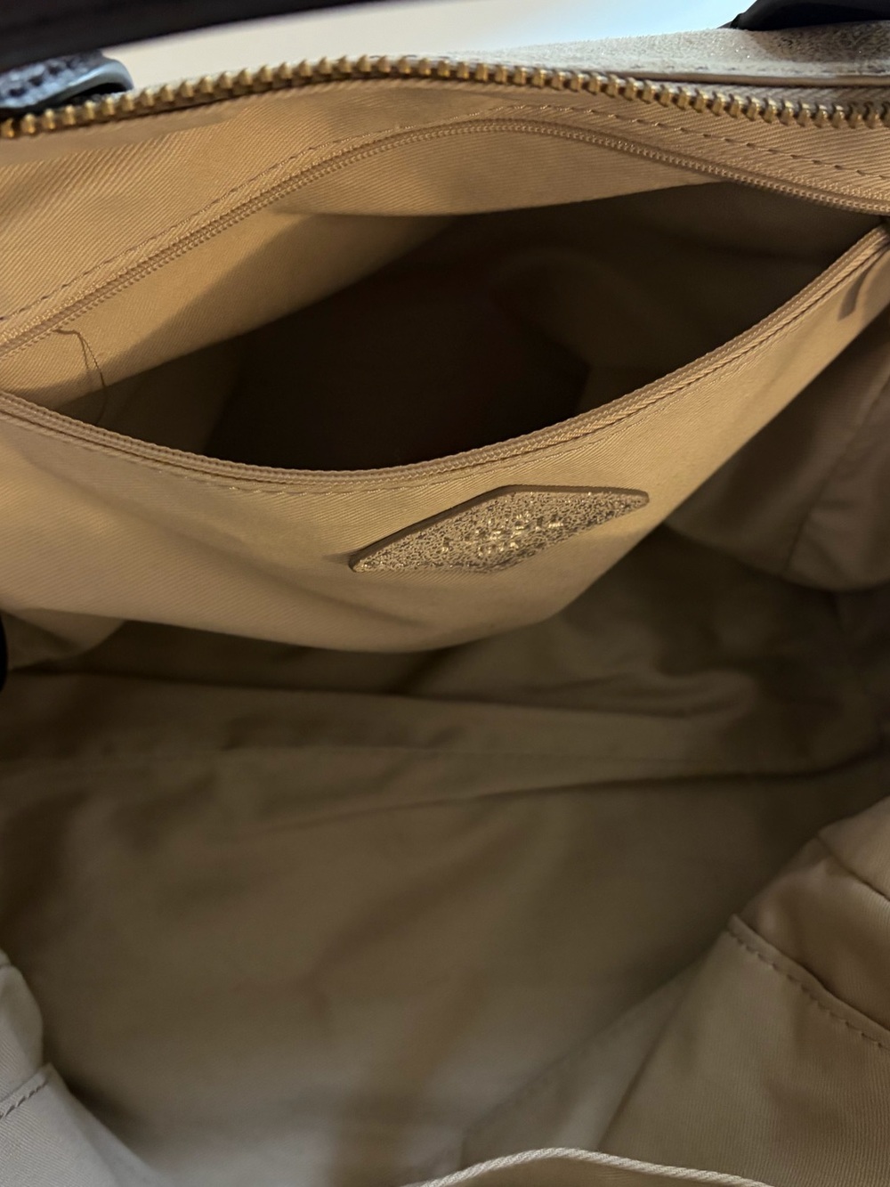 Fossil Gold Metallic Leather-Trim Bag - Picture 7 of 11